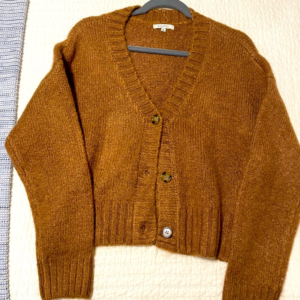 Zsupply soft brown cropped cardigan size medium